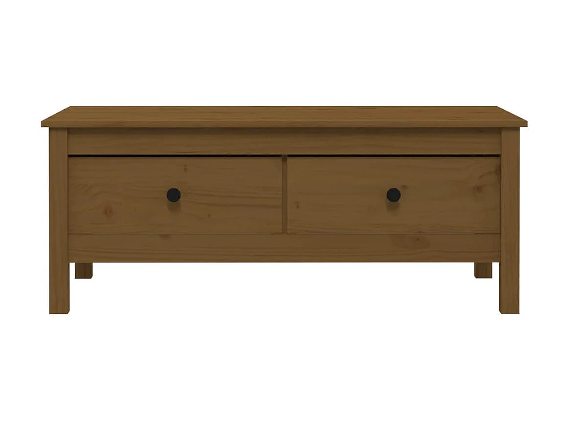 Mesa de centro Gold Marrón miel 100x50x40 cm Madera maciza de pino