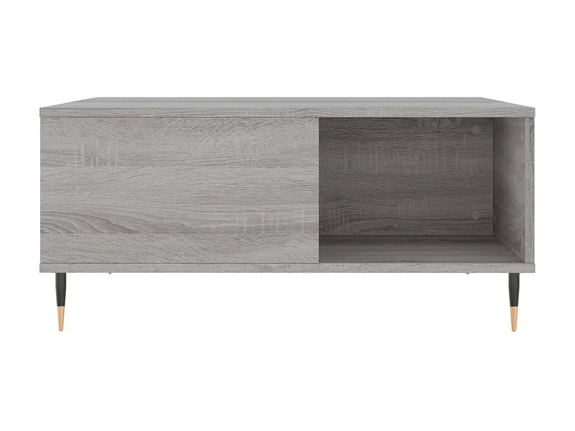 Mesa de centro cinza Gold Sonoma 80x80x36,5 cm madeira projetada