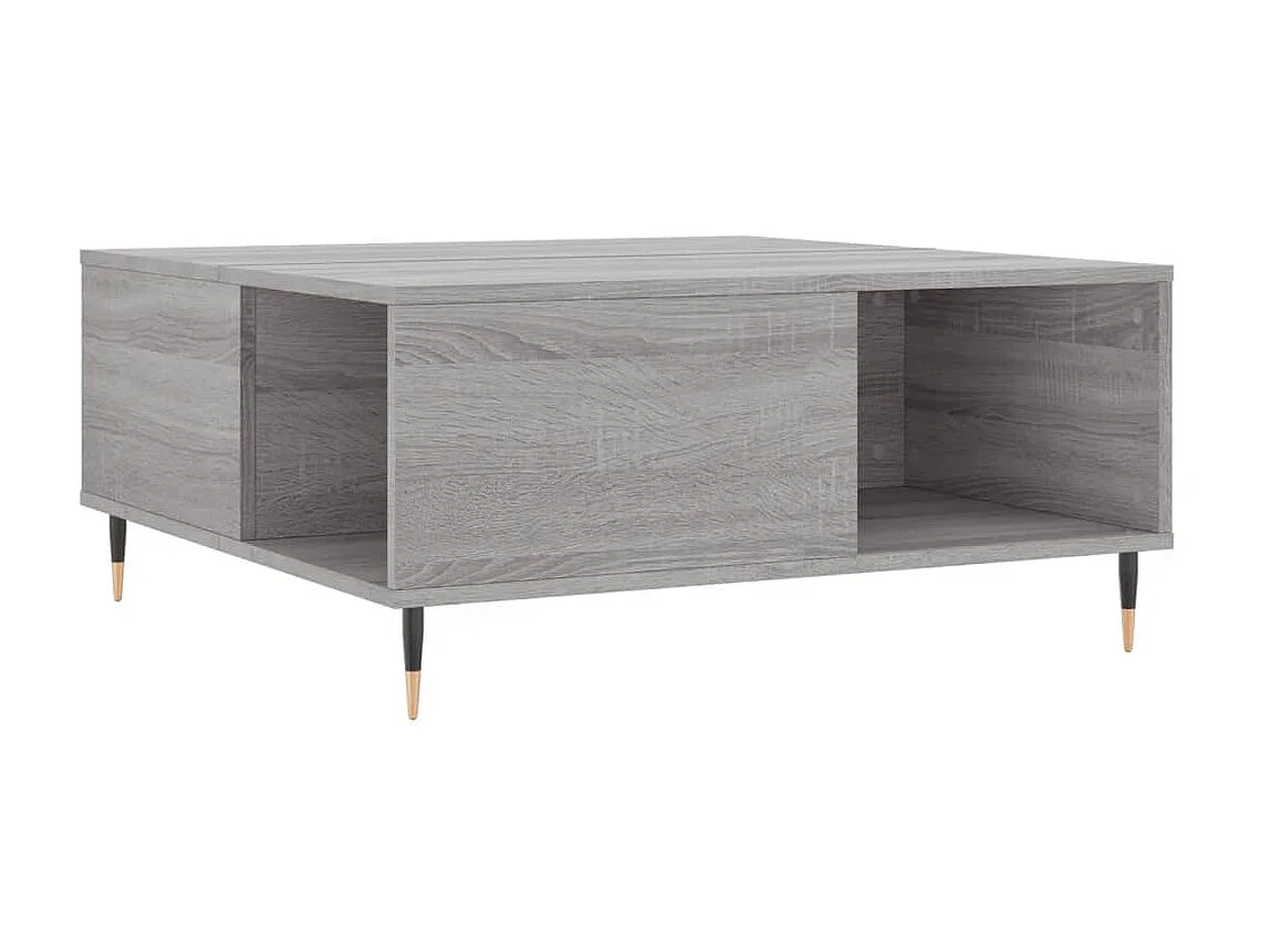 Mesa de centro cinza Gold Sonoma 80x80x36,5 cm madeira projetada