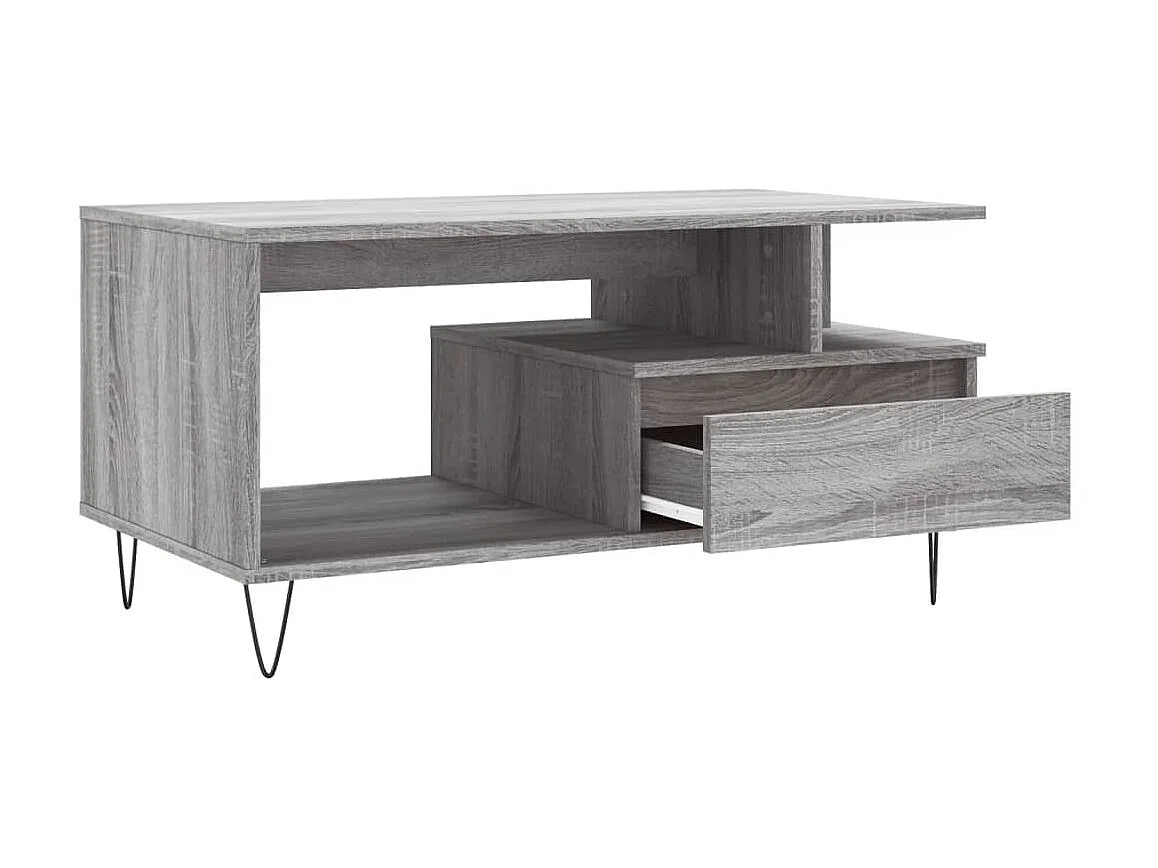 Mesa de centro Gold Sonoma gris 90x49x45 cm Madera contrachapada
