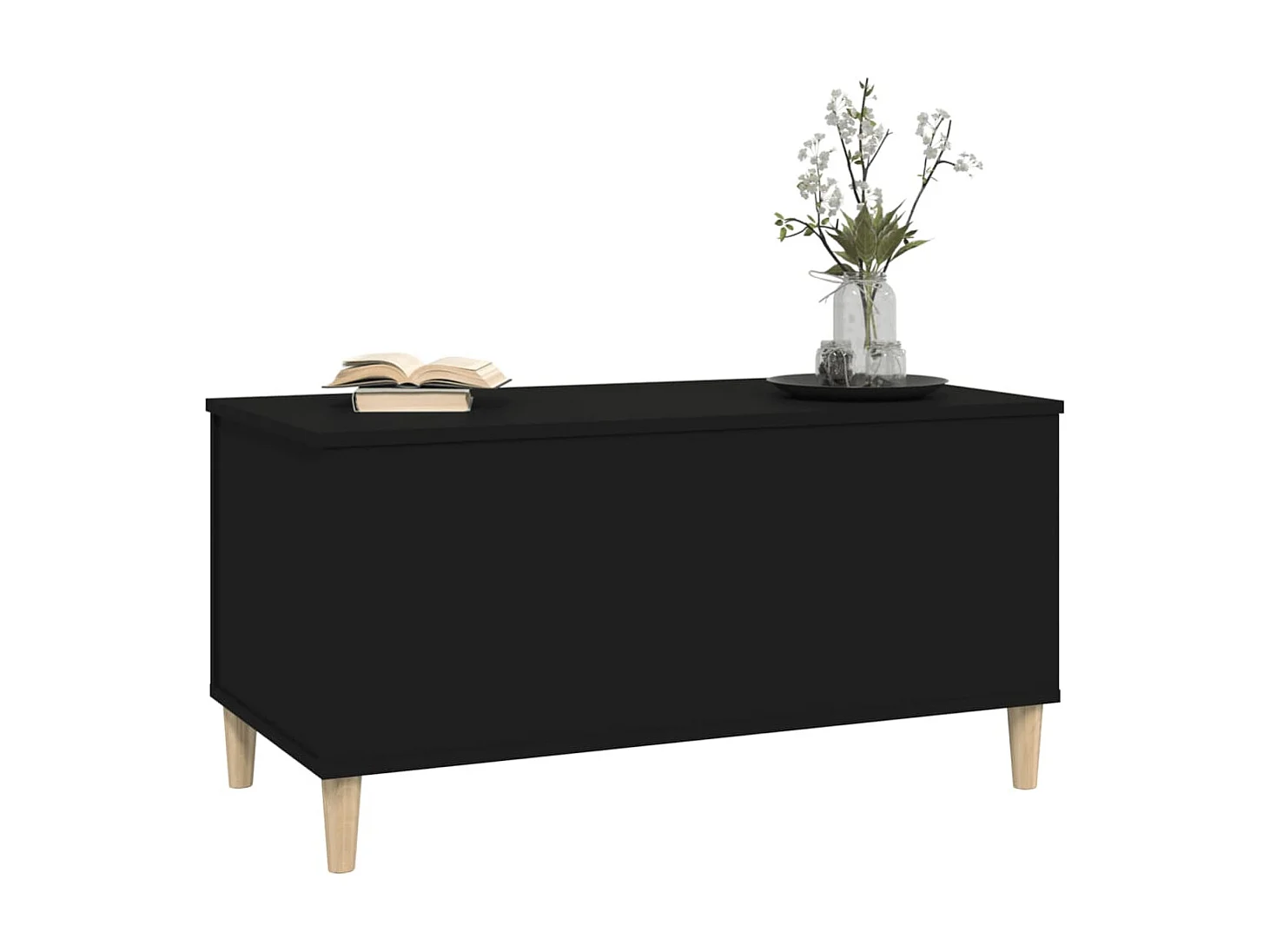 Table basse Noir 90x44,5x45 cm Bois d'ingénierie