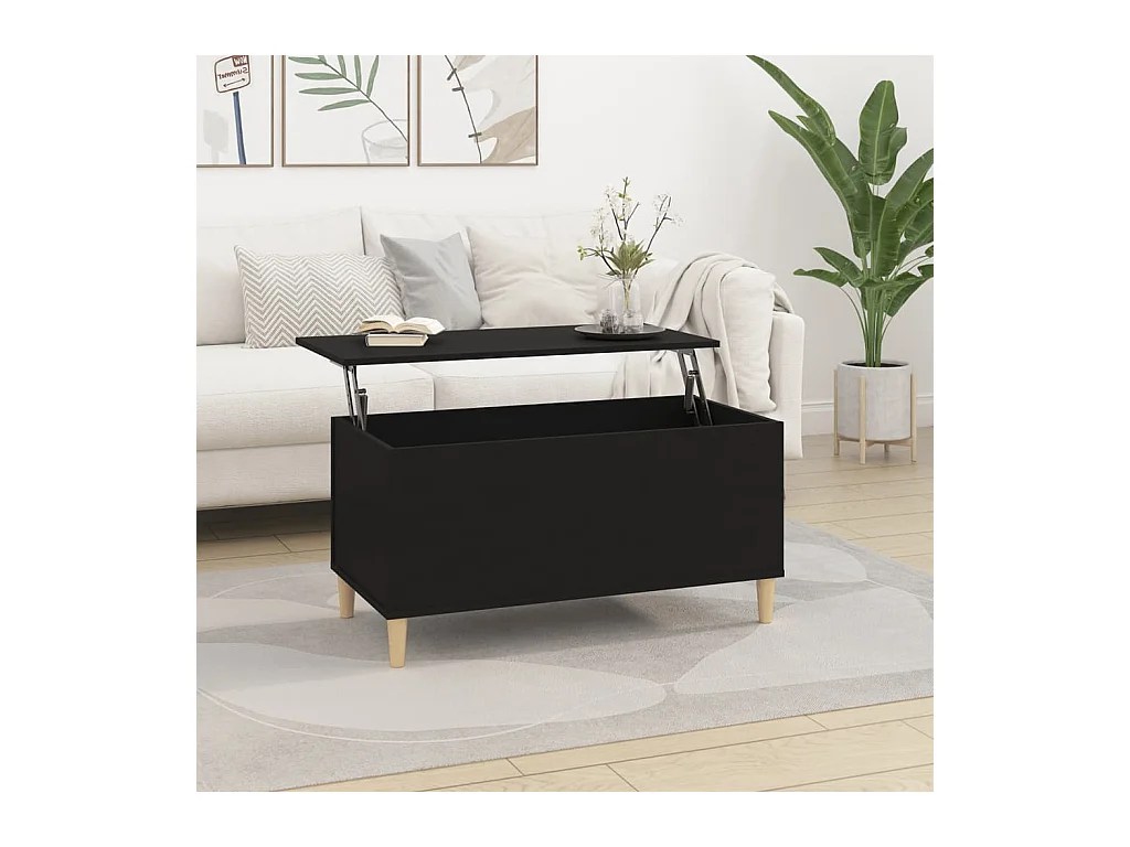 Table basse Noir 90x44,5x45 cm Bois d'ingénierie