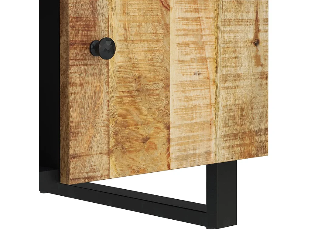 Goldfarbener Couchtisch, 100 x 54 x 40 cm, massives und verarbeitetes Mangoholz