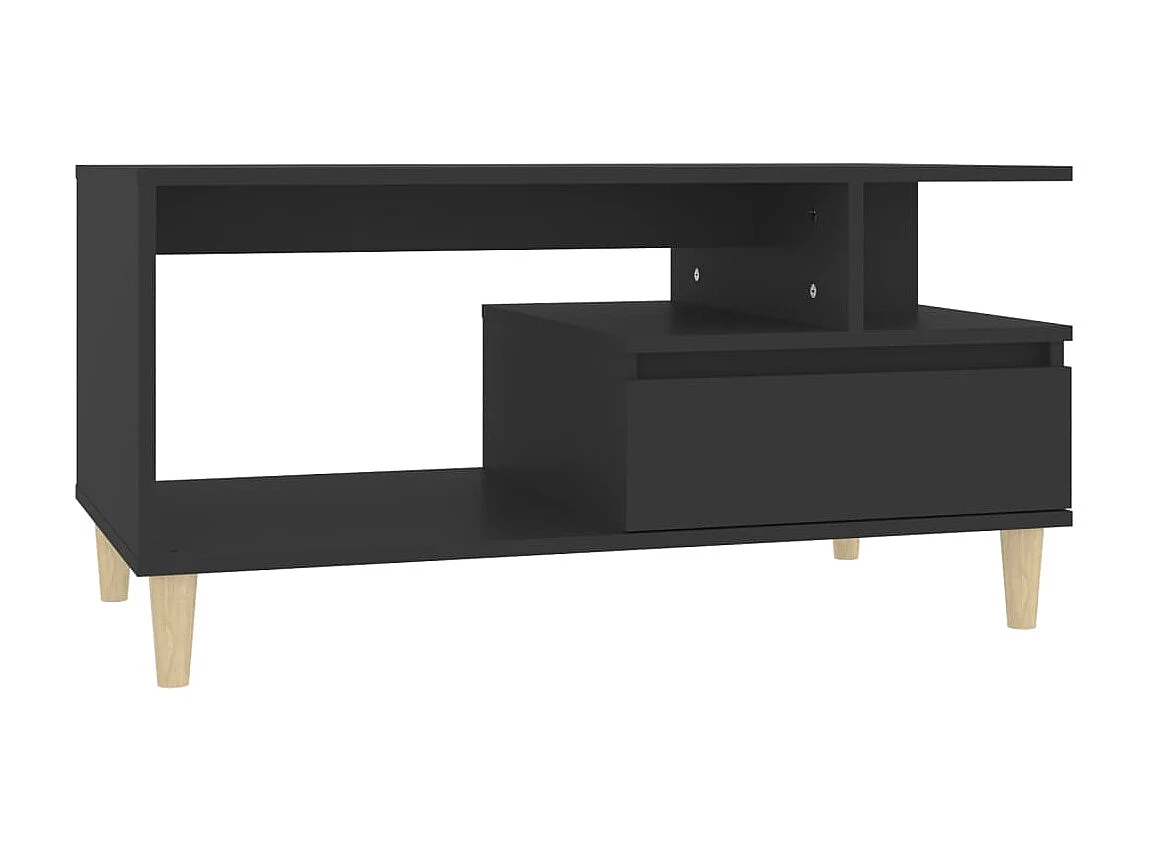 Mesa de centro dourada preta 90x49x45 cm Madeira trabalhada