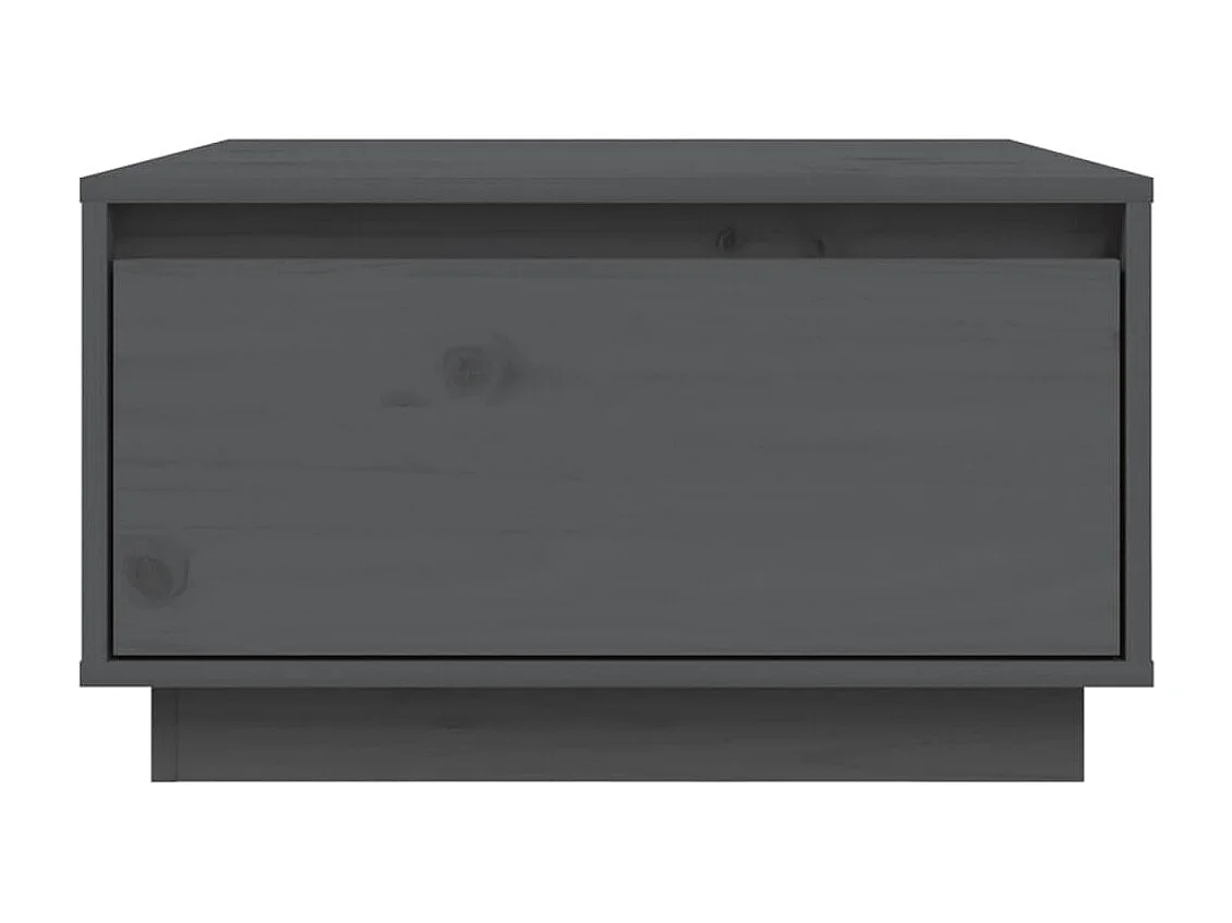 Mesa de centro dourada Cinza 55x56x32 cm Madeira maciça de pinho