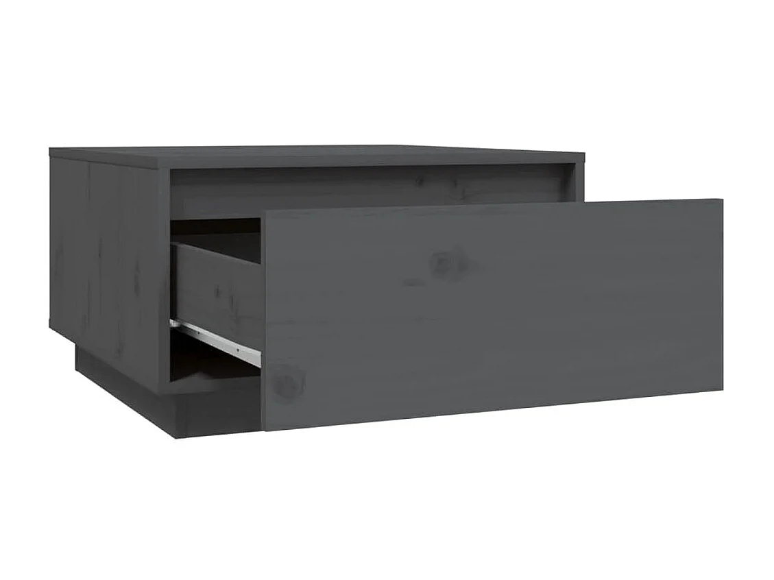 Table basse Gris 55x56x32 cm Bois massif de pin