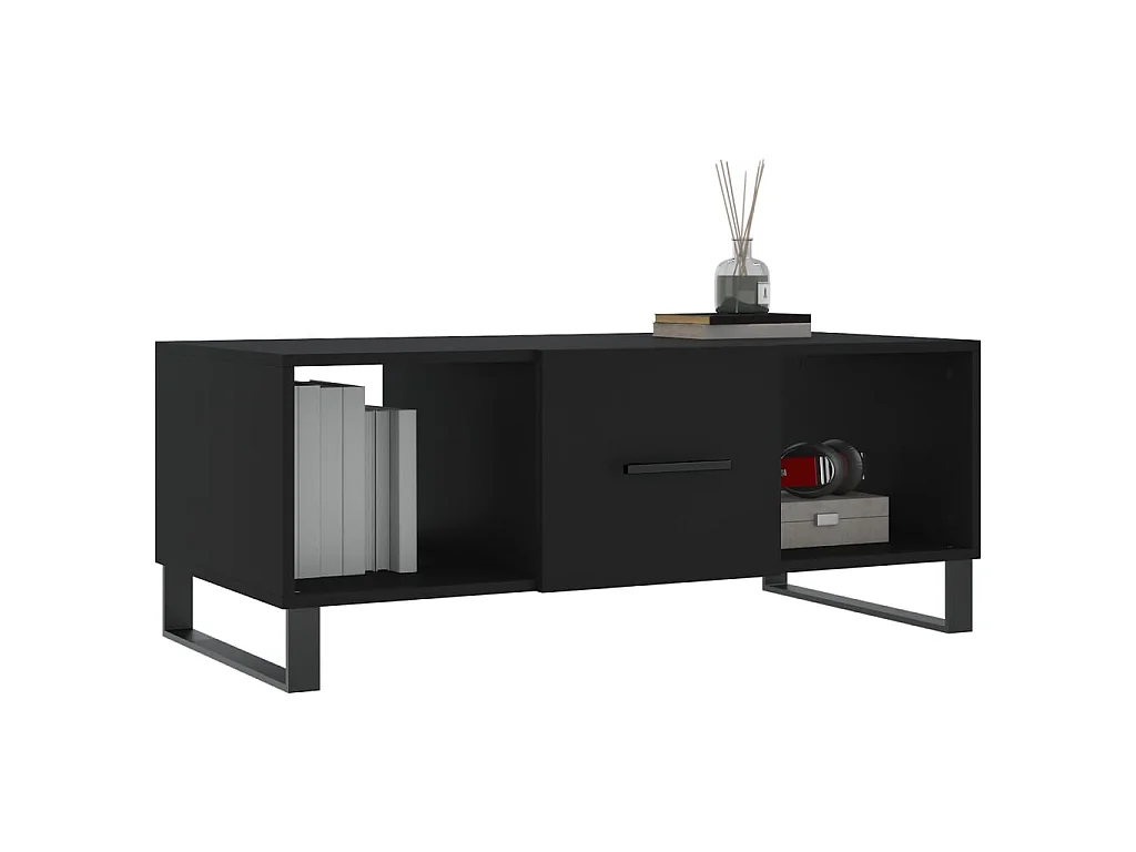 Table basse noir 102x50x40 cm bois d'ingénierie