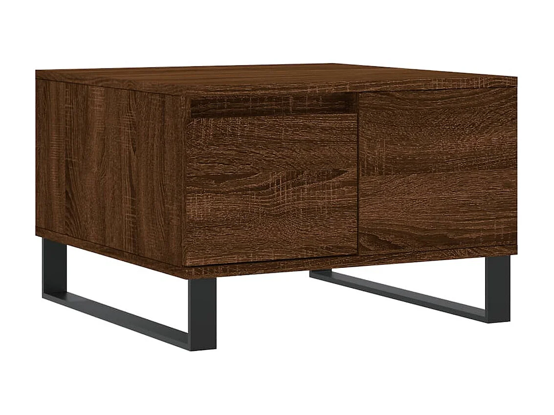 Mesa de centro em carvalho marrom dourado 55x55x36,5 cm madeira projetada