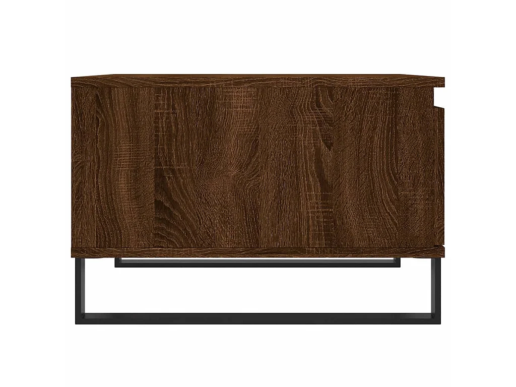 Mesa de centro em carvalho marrom dourado 55x55x36,5 cm madeira projetada