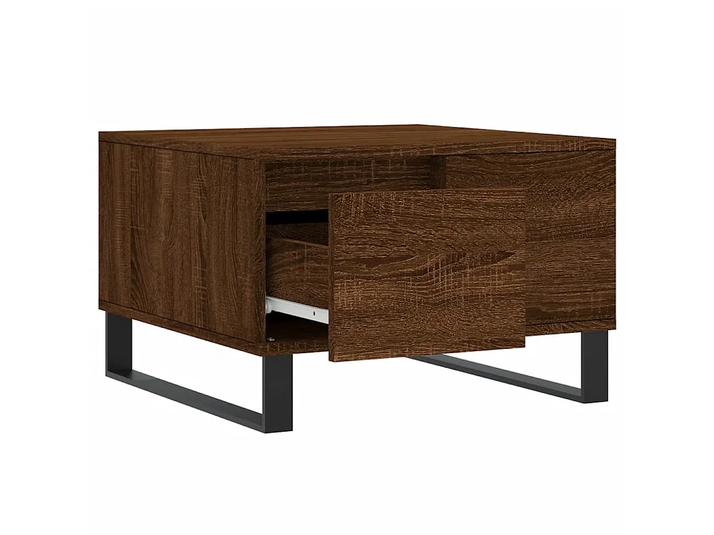 Goudbruin eiken salontafel 55x55x36,5 cm samengesteld hout