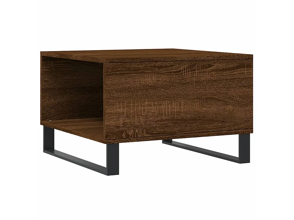Goudbruin eiken salontafel 55x55x36,5 cm samengesteld hout