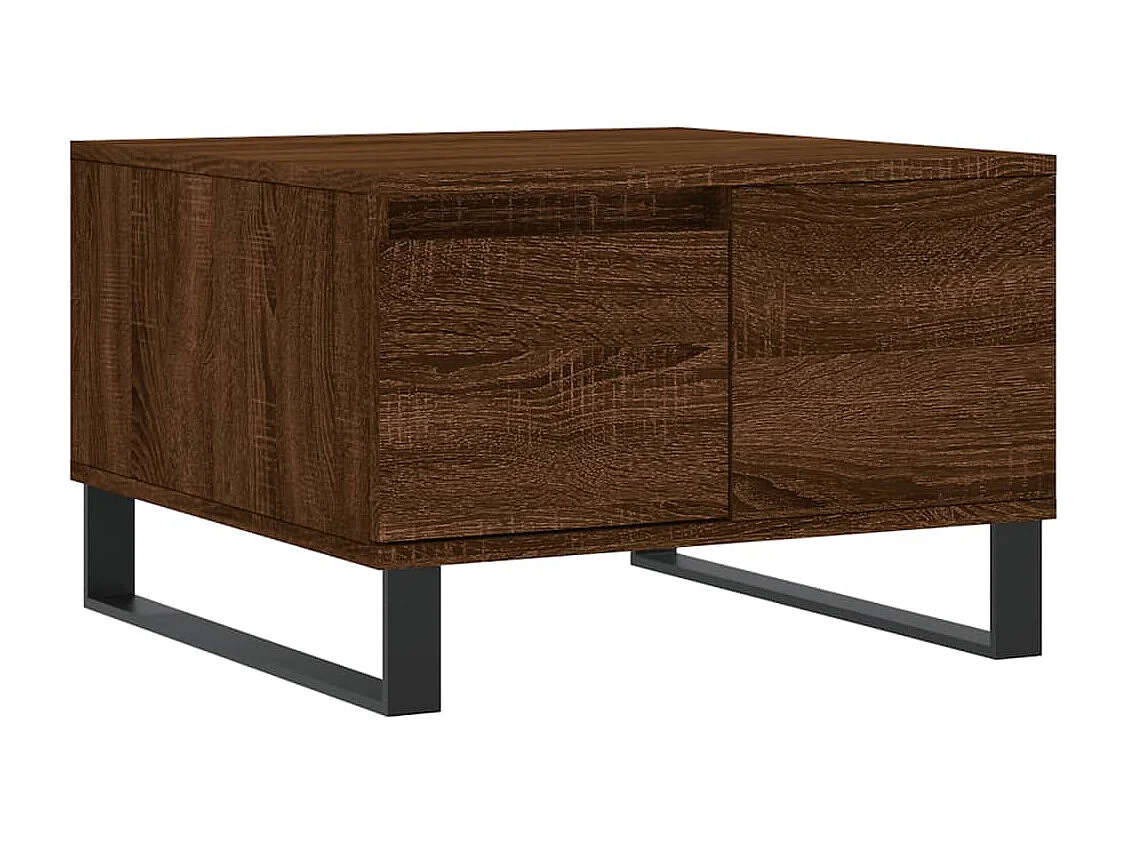 Goudbruin eiken salontafel 55x55x36,5 cm samengesteld hout