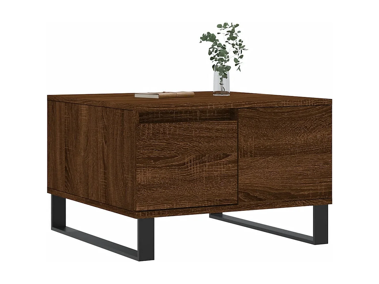 Goudbruin eiken salontafel 55x55x36,5 cm samengesteld hout