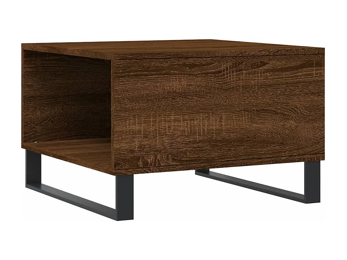 Goudbruin eiken salontafel 55x55x36,5 cm samengesteld hout