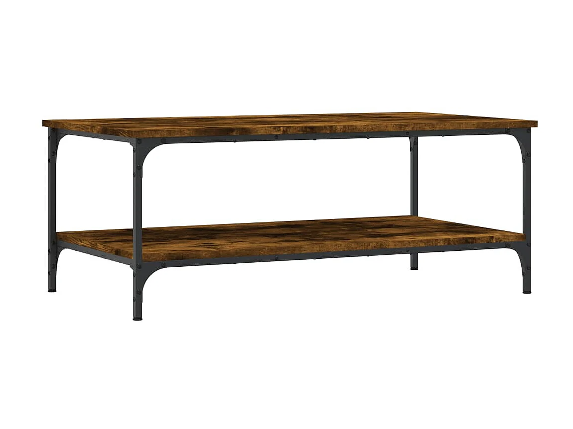 Mesa de centro roble ahumado dorado 100x55x40 cm madera contrachapada