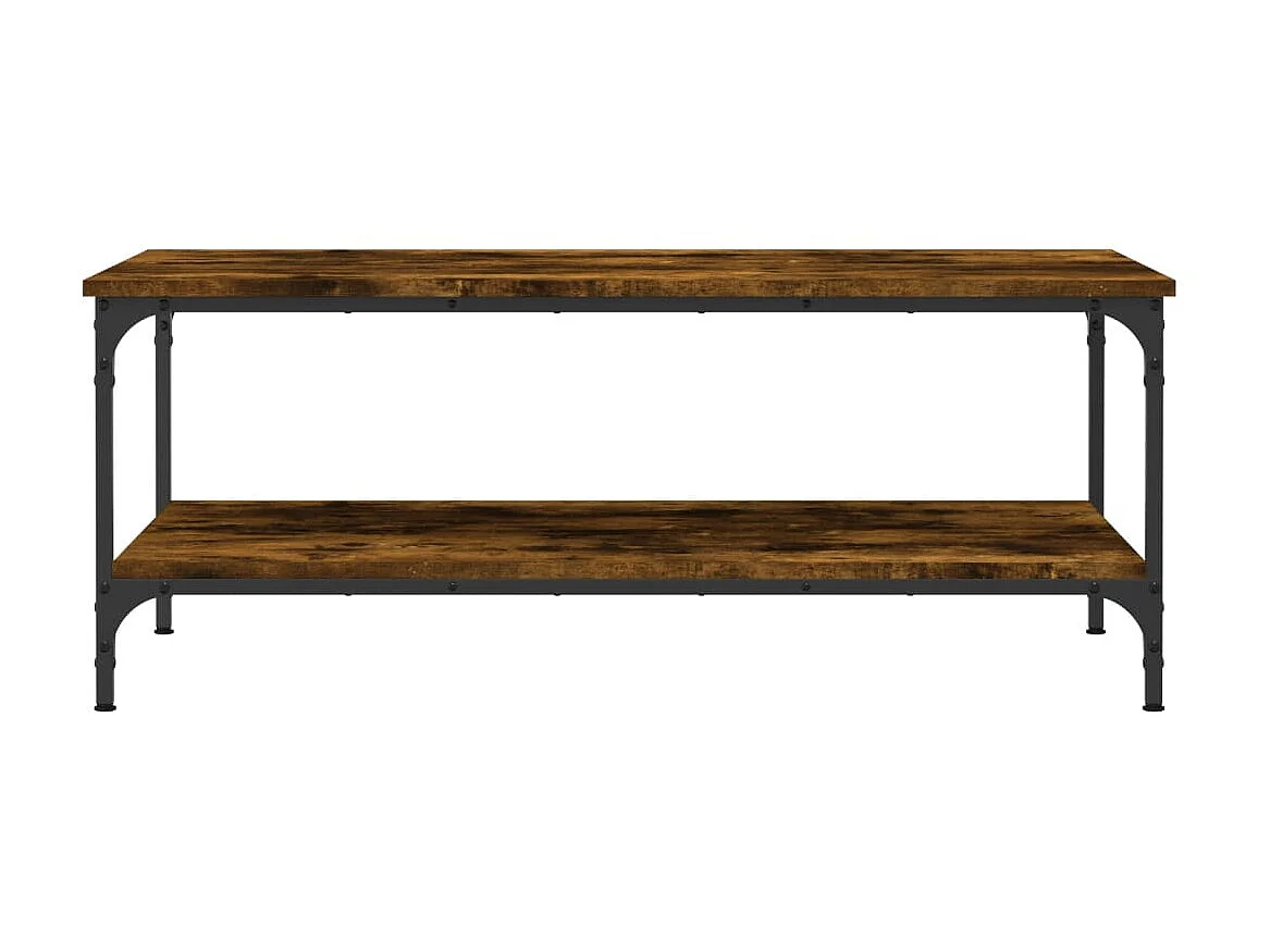 Mesa de centro roble ahumado dorado 100x55x40 cm madera contrachapada