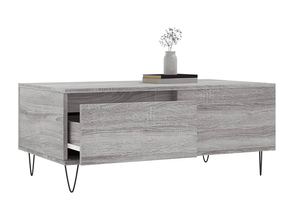Gouden Sonoma grijze salontafel 90x50x36,5 cm Bewerkt hout