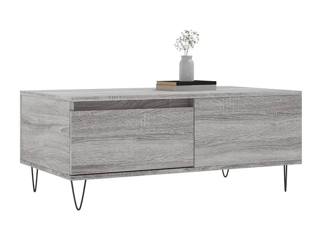 Gouden Sonoma grijze salontafel 90x50x36,5 cm Bewerkt hout