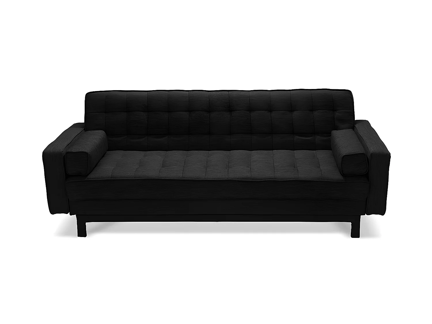 Slaapbank van microvezel ELEANOR - bruin vintage effect