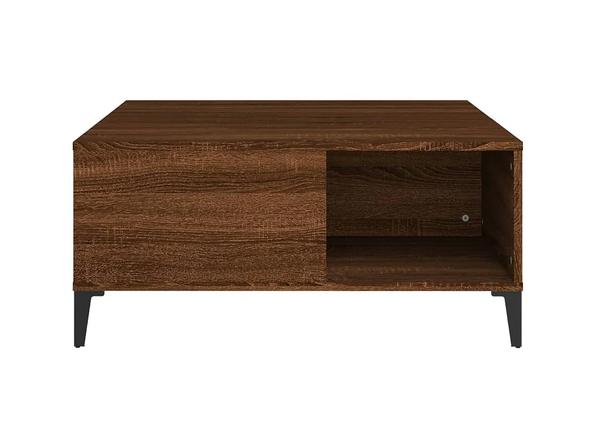 Goudbruin eiken salontafel 80x80x36,5 cm samengesteld hout