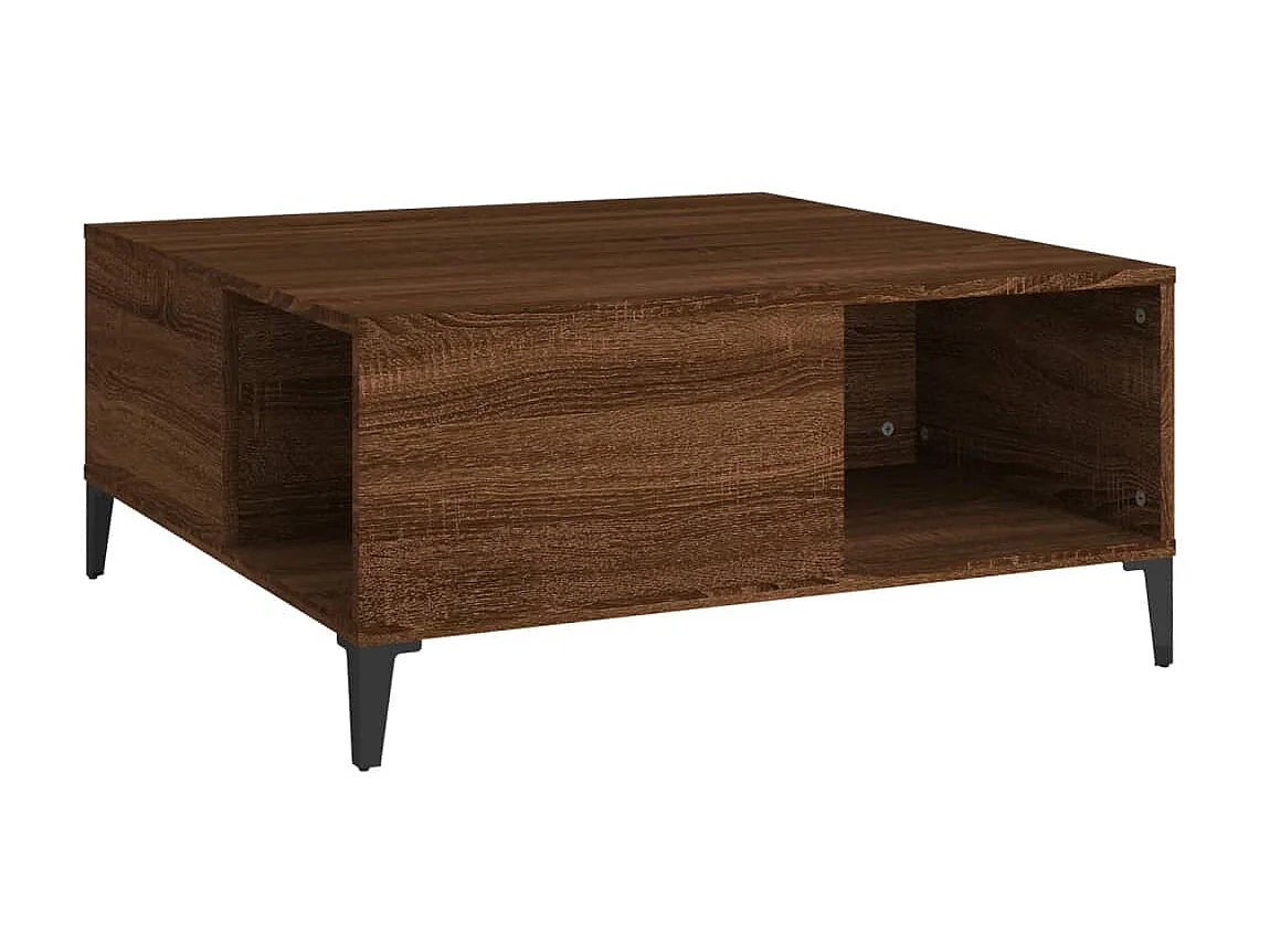 Table basse chêne marron 80x80x36,5 cm bois d'ingénierie