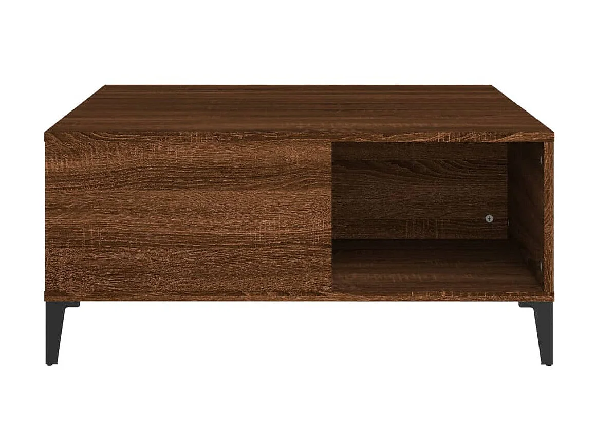 Table basse chêne marron 80x80x36,5 cm bois d'ingénierie