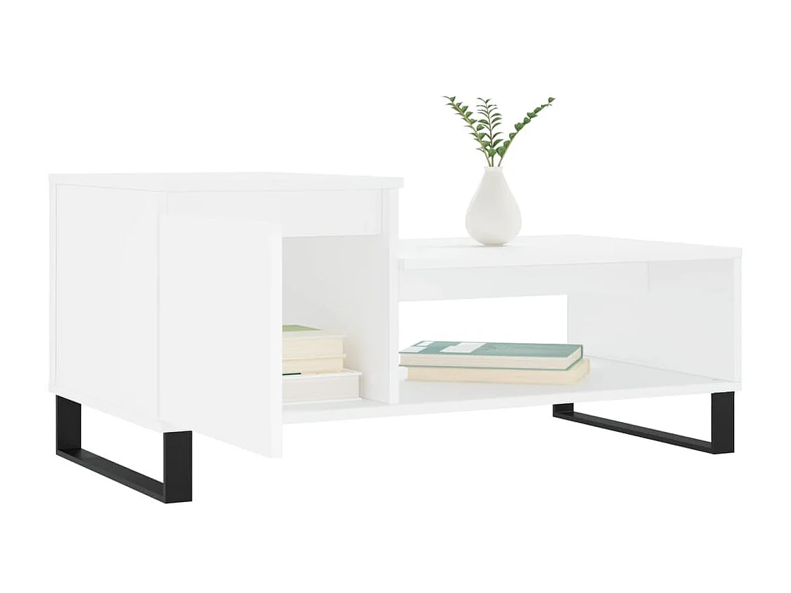 Mesa de centro Gold Blanco 100x50x45 cm Madera contrachapada