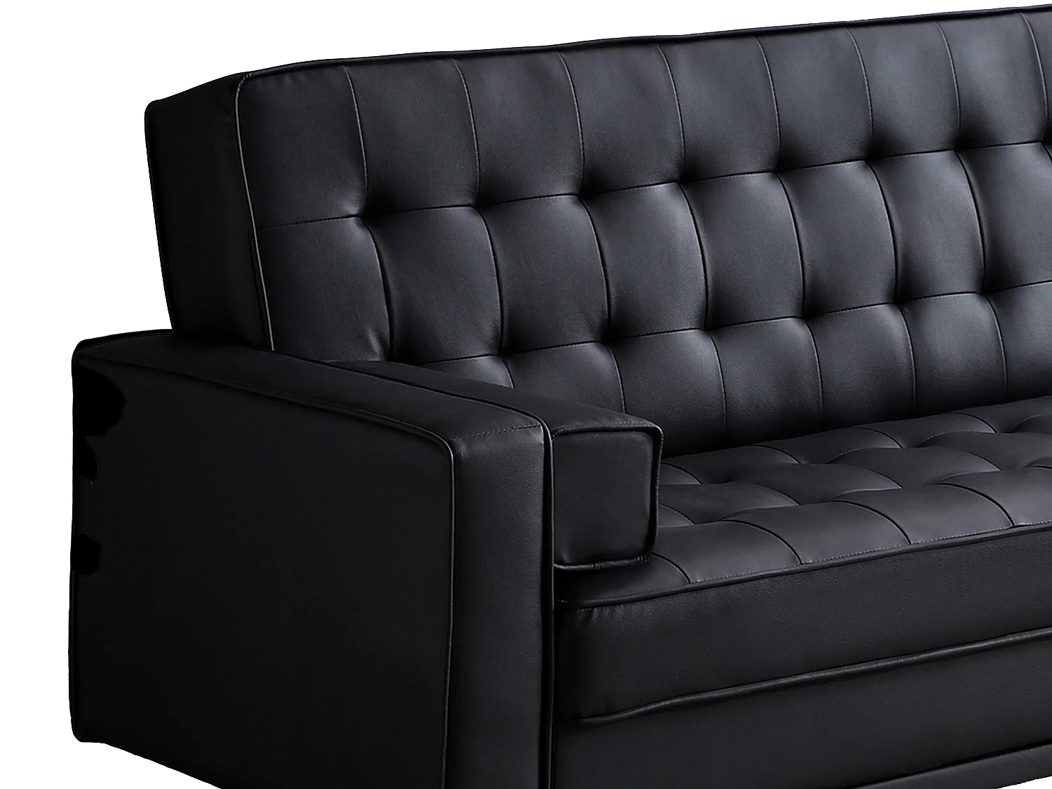 Canapé convertible clic-clac en simili noir ELEANOR II