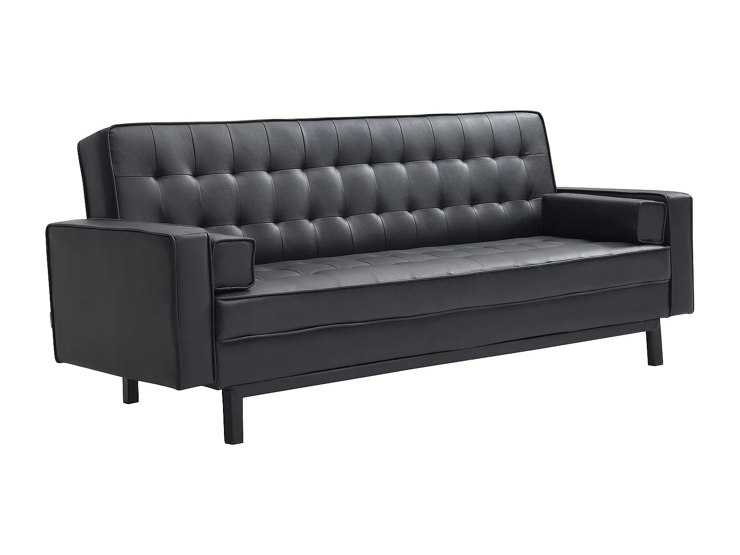 Canapé convertible clic-clac en simili noir ELEANOR II