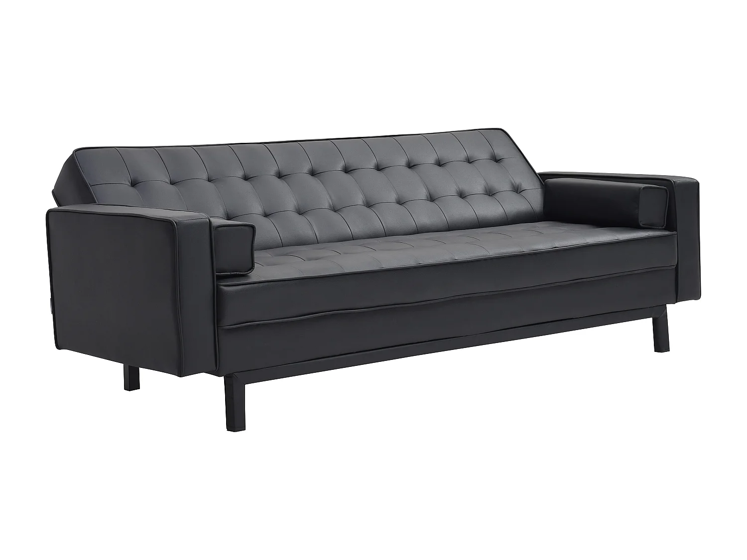 Canapé convertible clic-clac en simili noir ELEANOR II