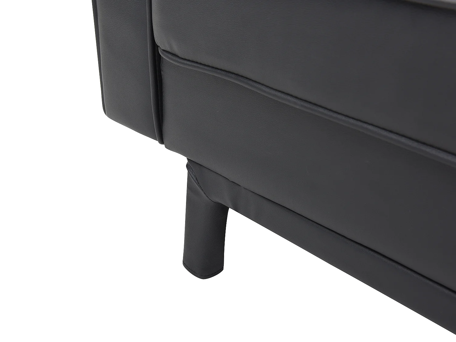 Canapé convertible clic-clac en simili noir ELEANOR II