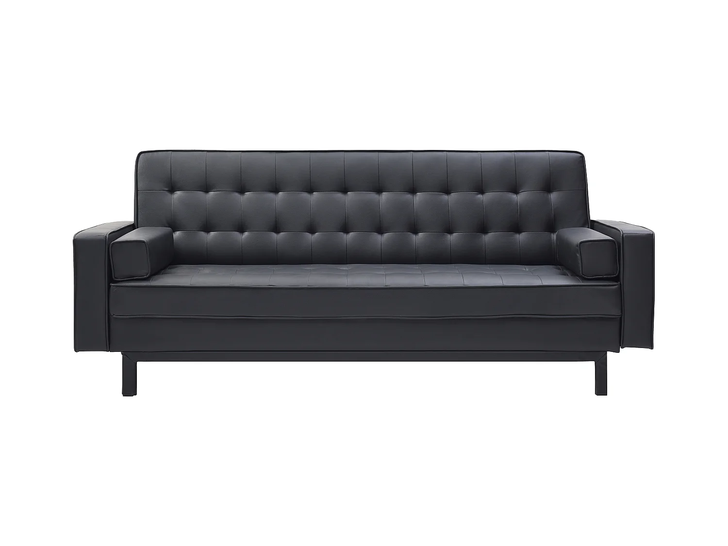 Schlafsofa Klappsofa - Kunstleder - Schwarz - ELEANOR II