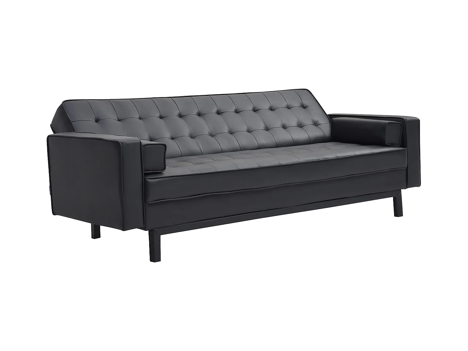 Schlafsofa Klappsofa - Kunstleder - Schwarz - ELEANOR II