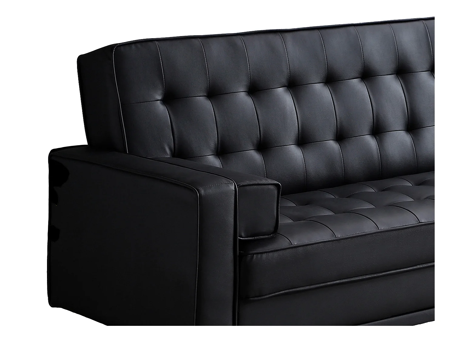 Schlafsofa Klappsofa - Kunstleder - Schwarz - ELEANOR II