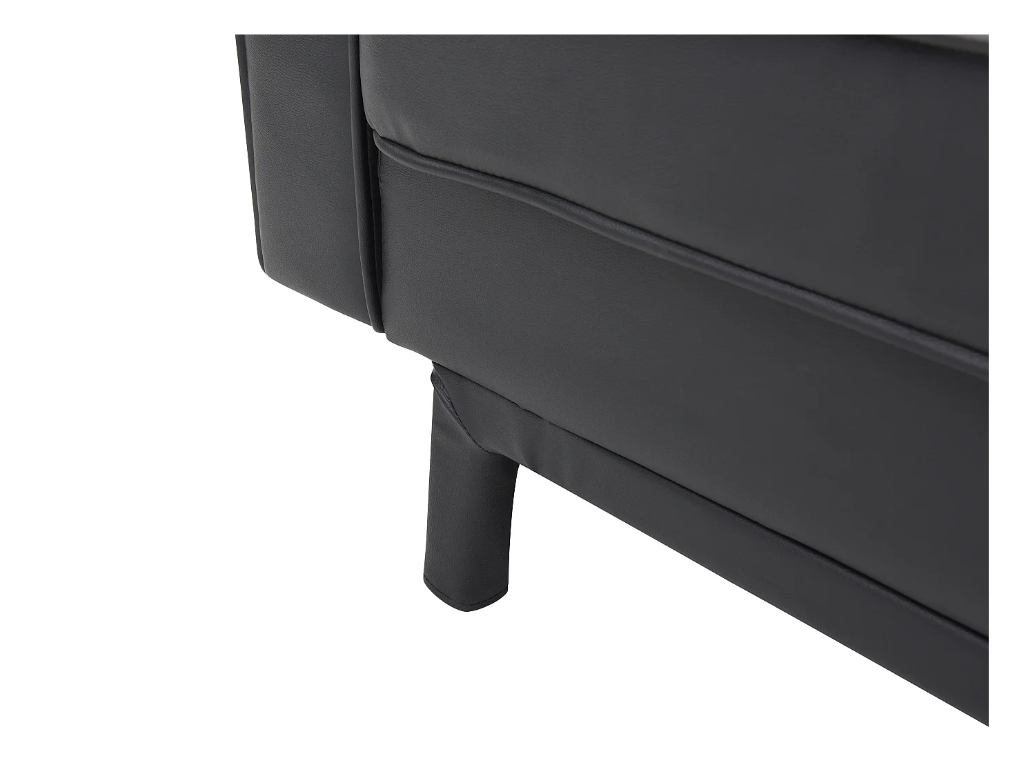 Schlafsofa Klappsofa - Kunstleder - Schwarz - ELEANOR II