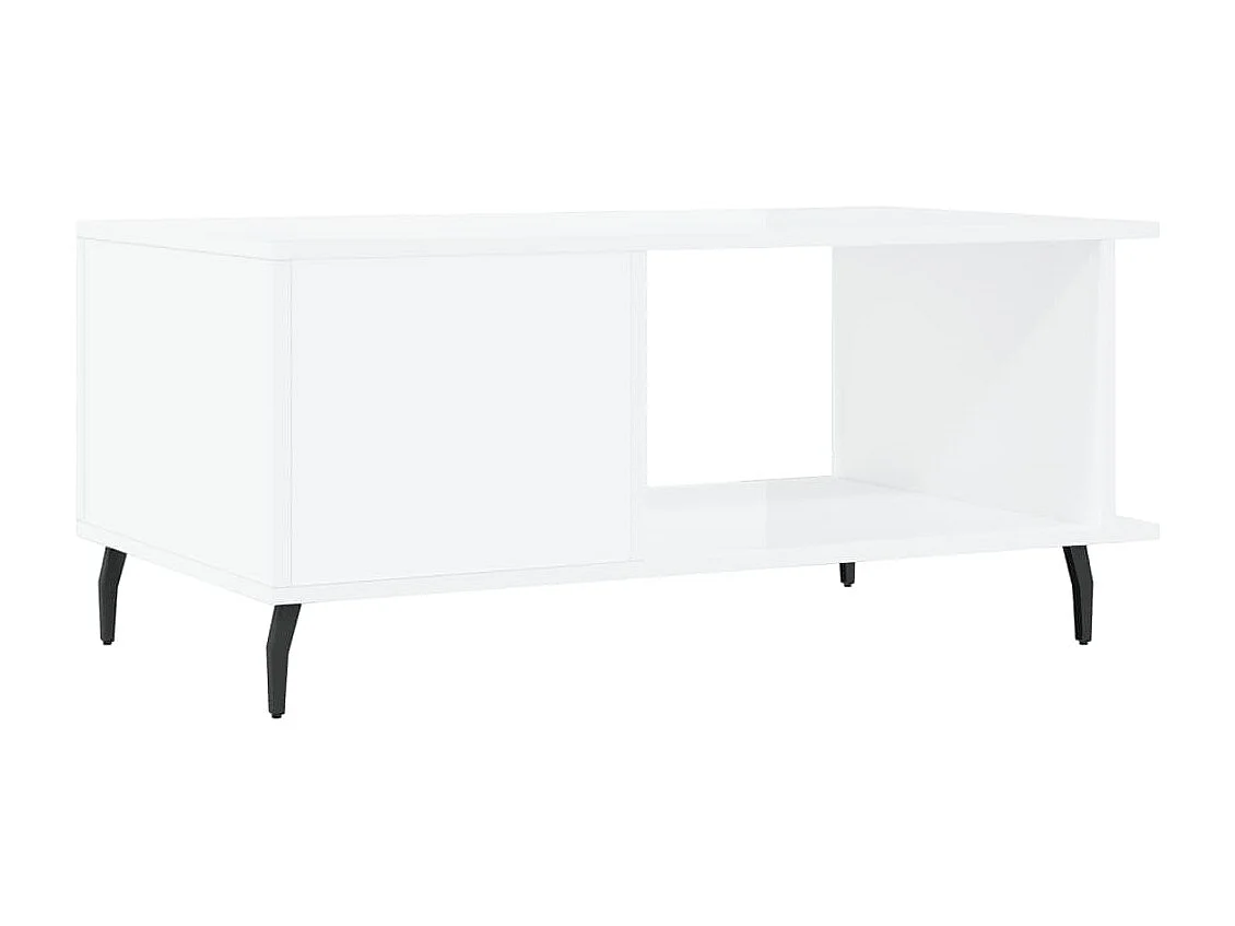 Table basse Blanc brillant 90x50x40 cm Bois d'ingénierie