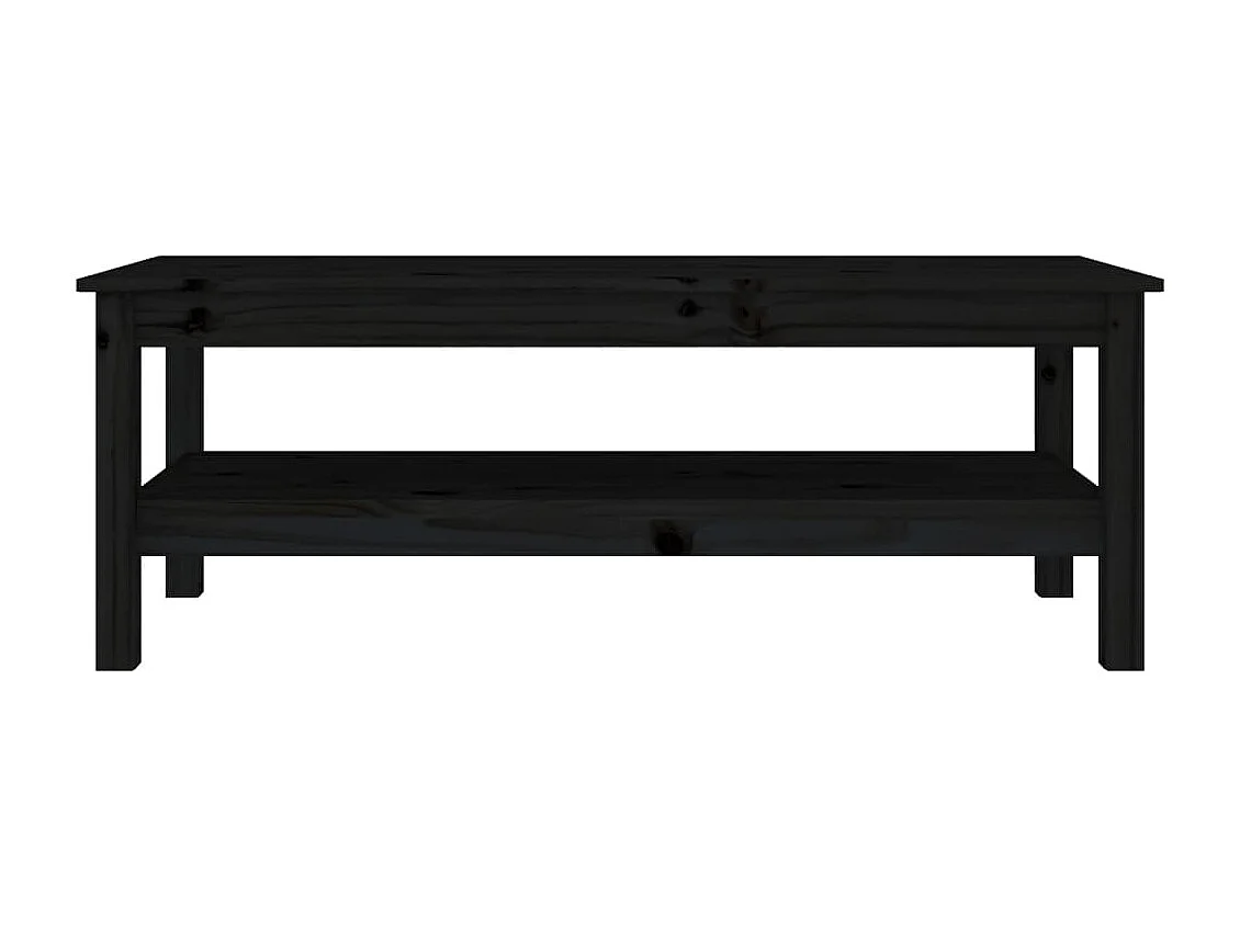 Table basse Noir 110x50x40 cm Bois massif de pin