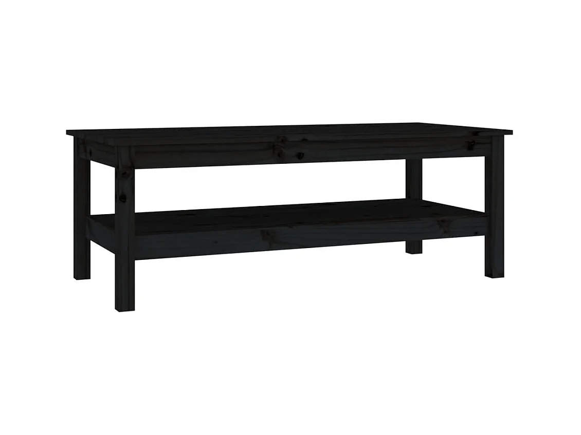 Gold Salontafel Zwart 110x50x40 cm Massief grenenhout