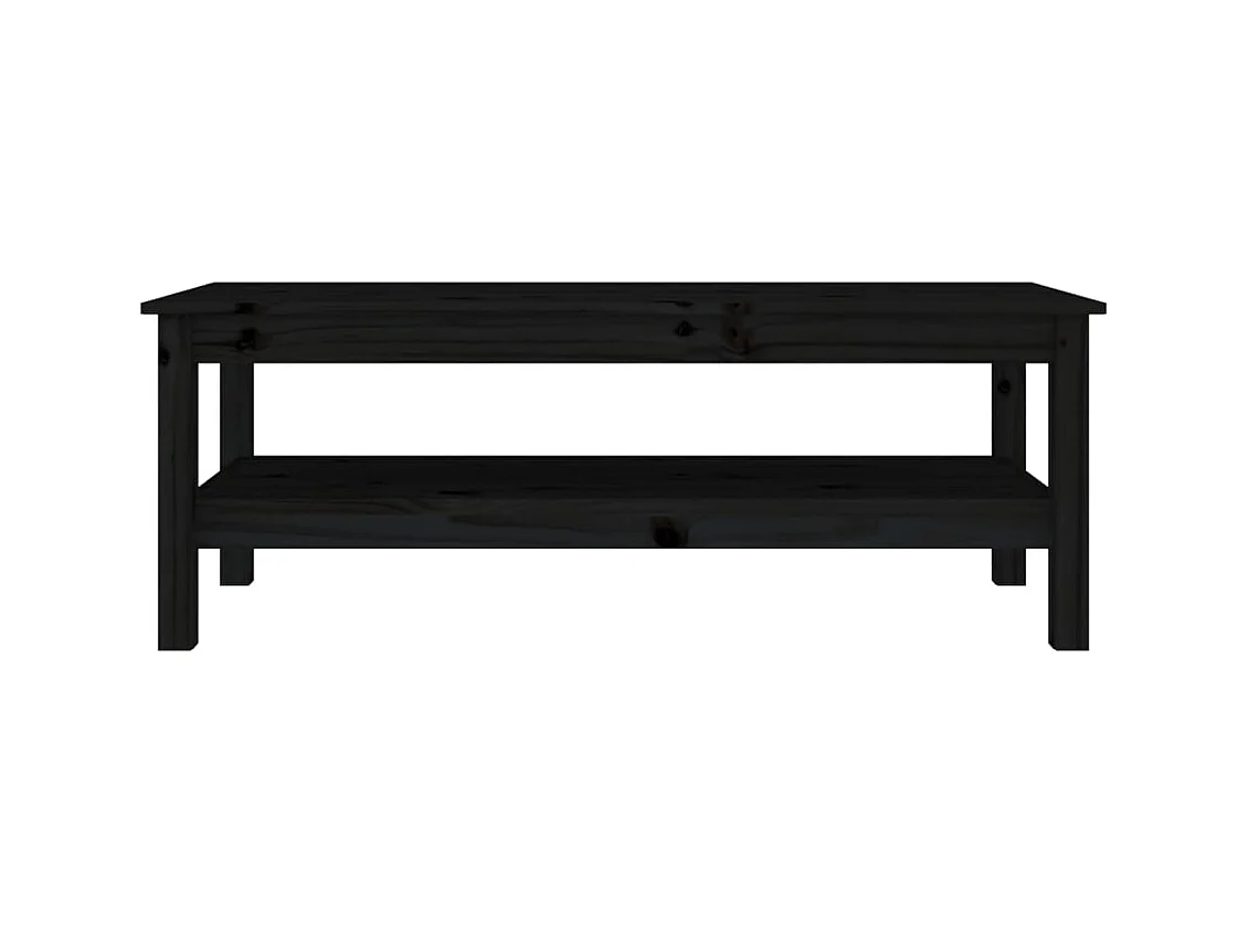 Gold Salontafel Zwart 110x50x40 cm Massief grenenhout