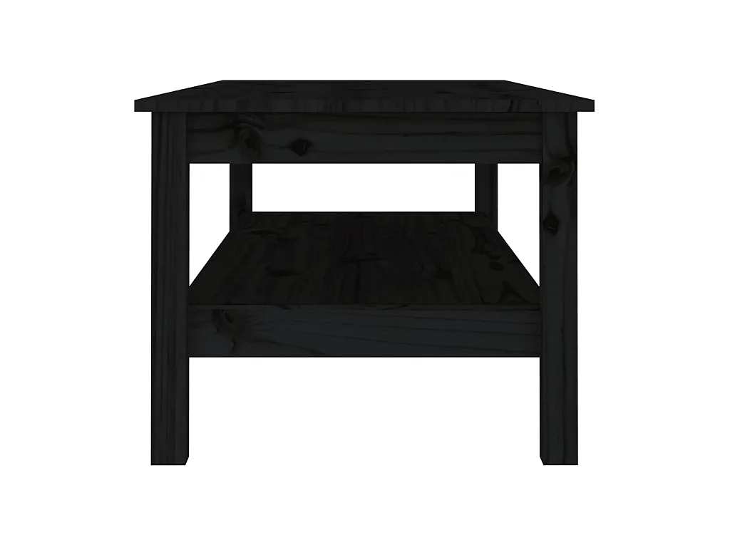 Gold Salontafel Zwart 110x50x40 cm Massief grenenhout