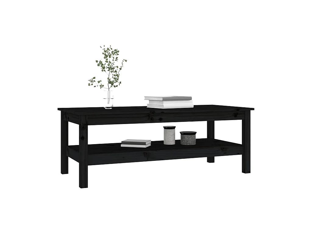 Gold Salontafel Zwart 110x50x40 cm Massief grenenhout