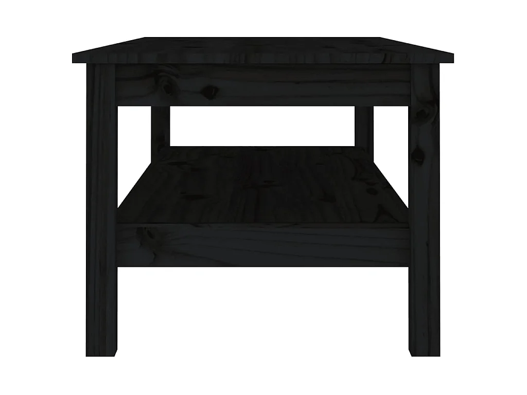 Table basse Noir 110x50x40 cm Bois massif de pin