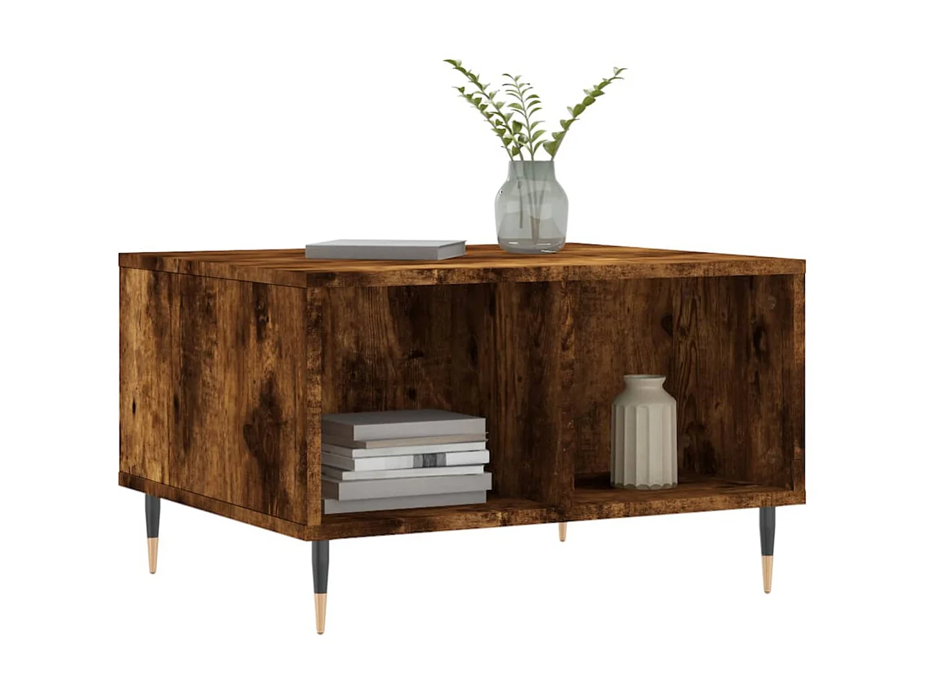 Table basse Chêne fumé 60x50x36,5 cm Bois d'ingénierie