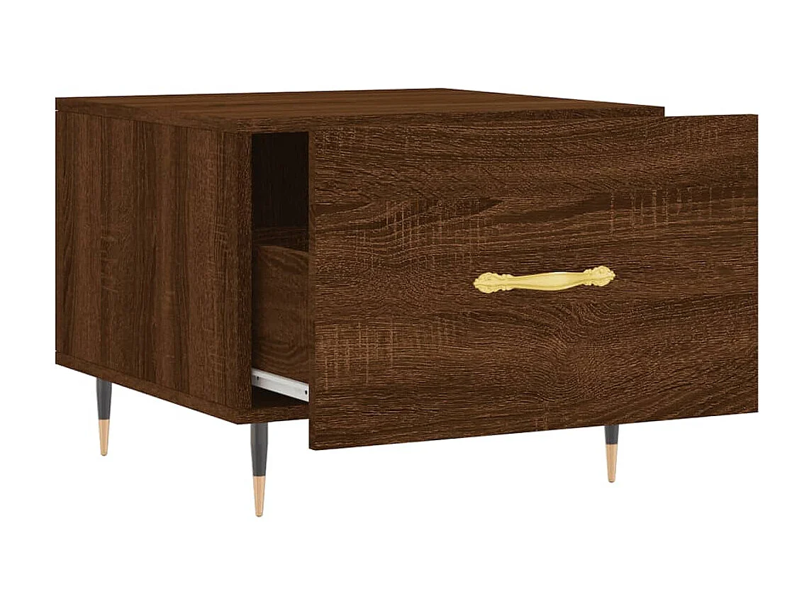 Gold Salontafel Bruin eiken 50x50x40 cm Bewerkt hout