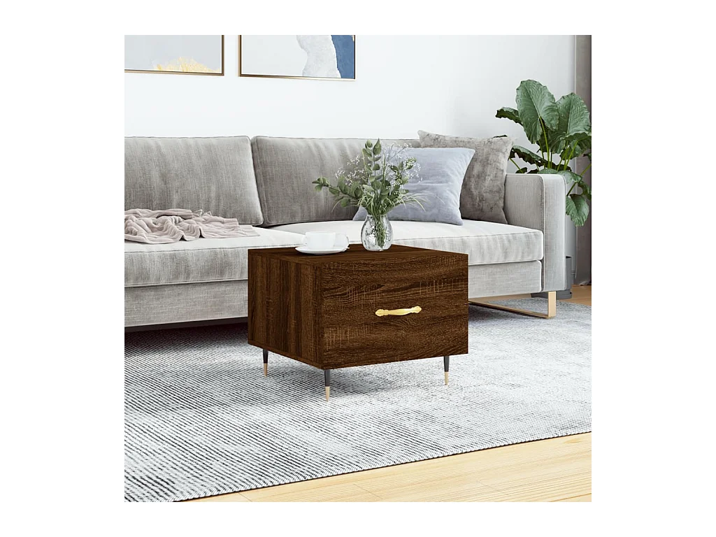Table basse Chêne marron 50x50x40 cm Bois d'ingénierie
