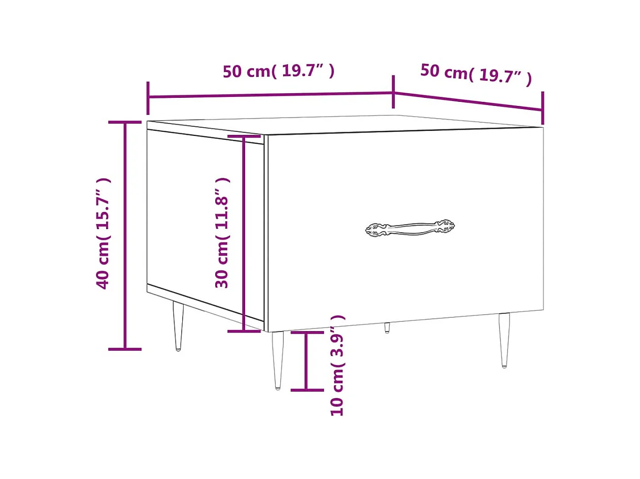 Table basse Chêne marron 50x50x40 cm Bois d'ingénierie