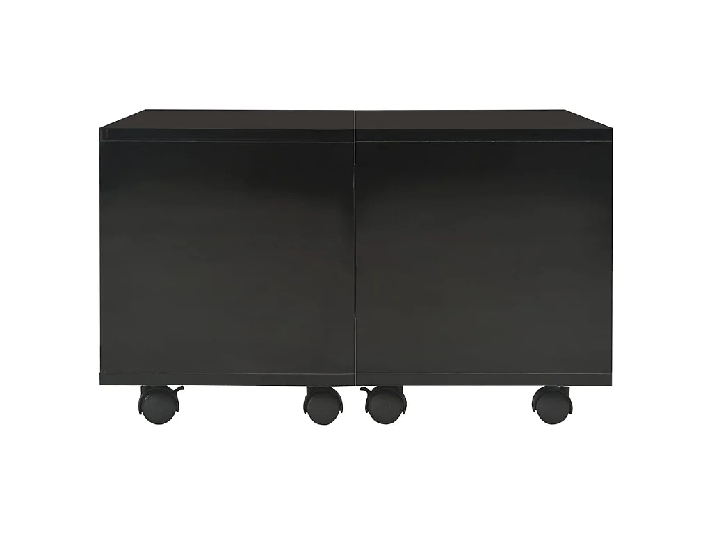 Table basse Noir brillant 60x60x35 cm Aggloméré