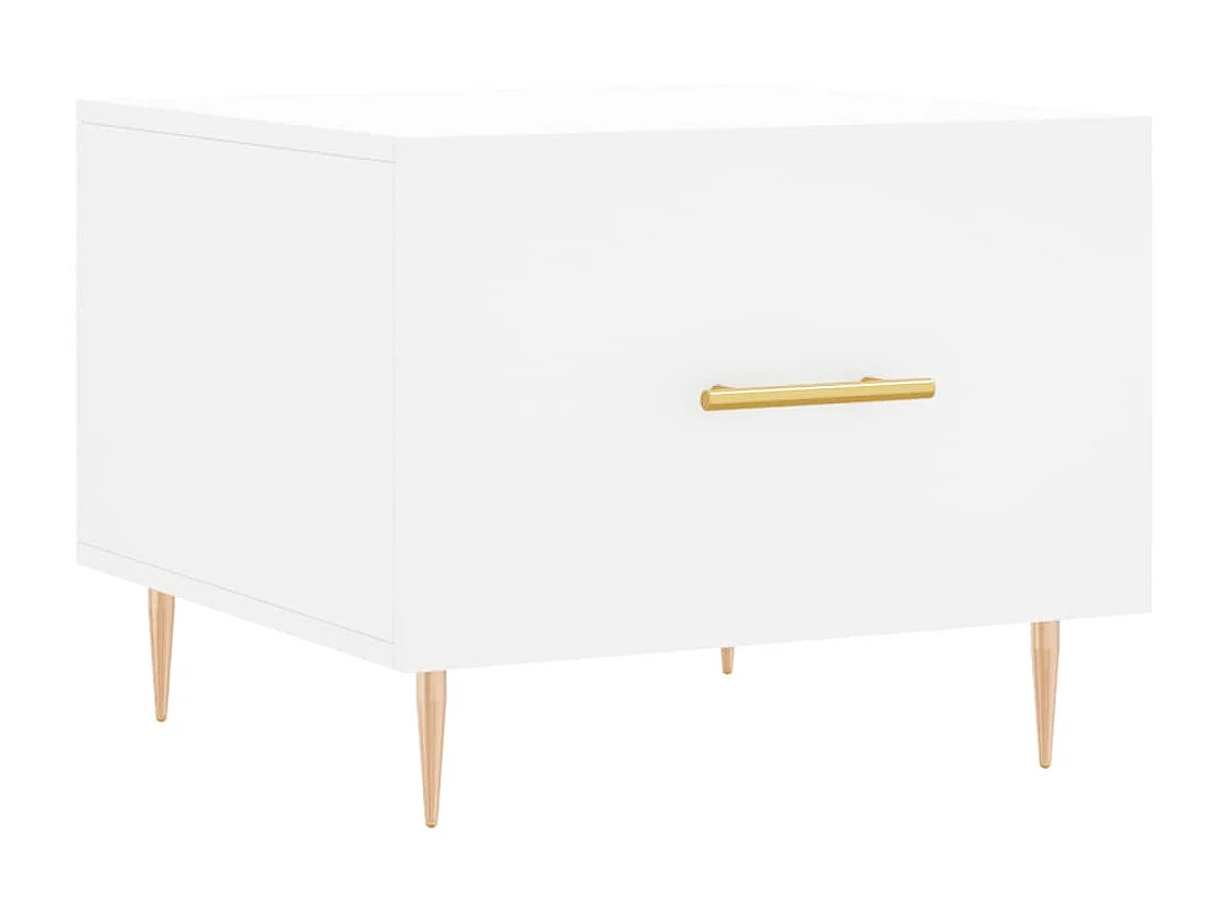 Mesa de centro Gold White 50x50x40 cm de madera contrachapada