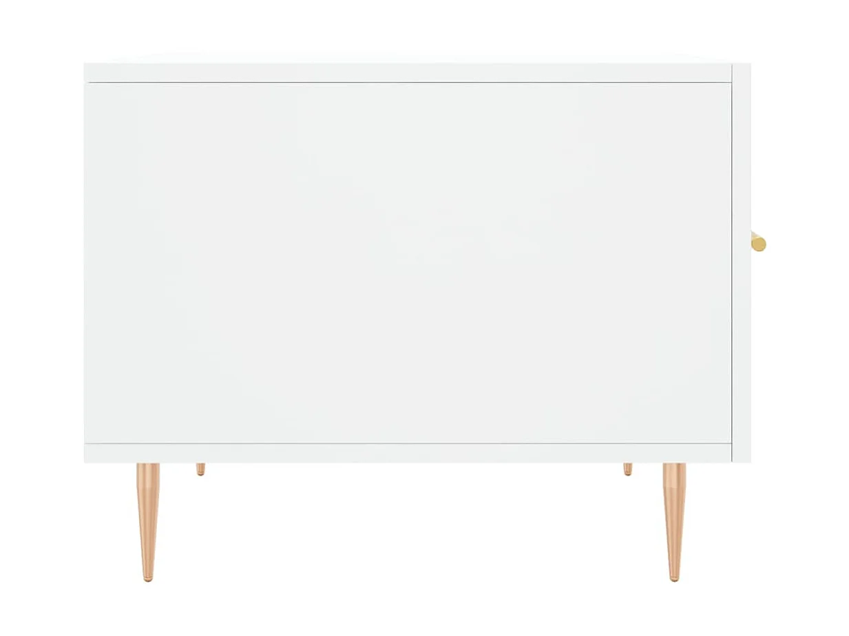 Mesa de centro Gold White 50x50x40 cm de madera contrachapada