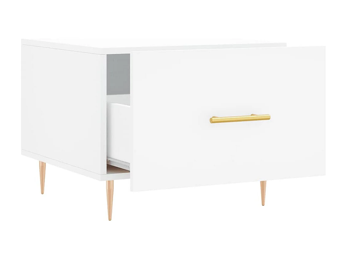 Goldweißer Couchtisch 50x50x40 cm aus Holzwerkstoff